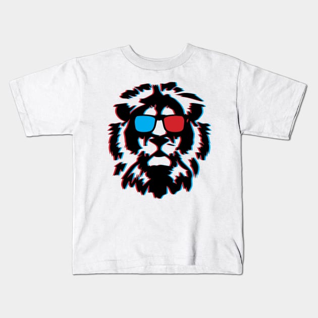 3D Lion Kids T-Shirt by Jahshyewuh